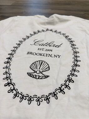 Catbird Brooklyn NY Logo Graphic Tee White Cotton T-Shirt